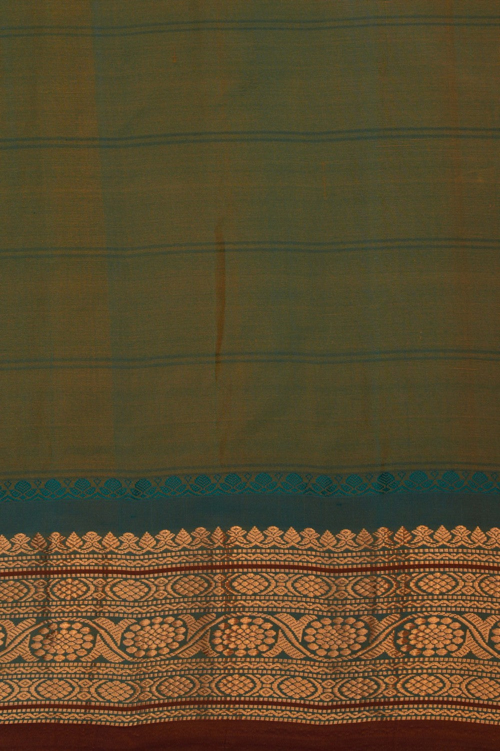 Image of Gadwal Kattam Brown Saree
